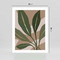 Plakat bez ramy 40x50 - Nowoczesność Natury: Plakat z Zielonymi Liśćmi - nowoczesny plakat, beż