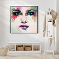Obraz w ramie 50x50 - Kobieta Abstrakcja Twarz - kobieta, abstrakcja - rama czarna