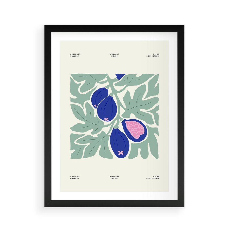 Plakat w ramie 50x70 - Symfonia Przestrzeni - figi, plakat - rama czarna