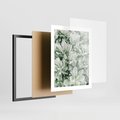 Plakat w ramie 40x50 - Liście w Jasnych Odcieniach Zielonego - liście, jasna zieleń fotografia - rama czarna