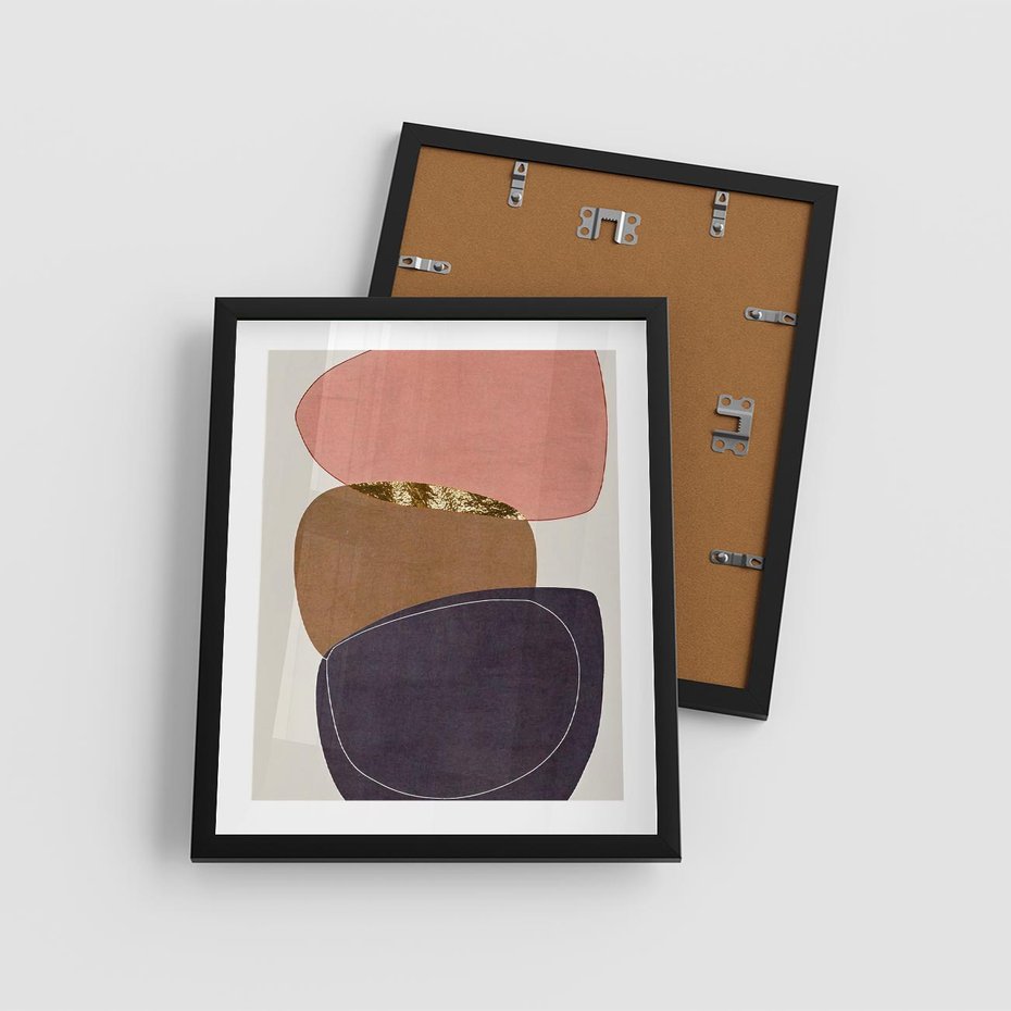 Plakat w ramie 40x50 - Rozkwitające Przenikające Formy - abstrakcyjny obraz, geometryczne formy - rama czarna