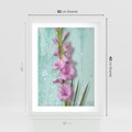 Plakat w ramie 30x40 - Piękno w delikatności - kwiaty, różowe - rama biała