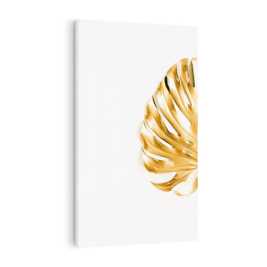 Obraz na płótnie 70x100 - Przyjemność dla Oczu - złote, liście