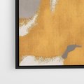 Obraz w ramie 70x50 - Złote Maźnięcia Pędzla - złota abstrakcja, plamy - rama czarna