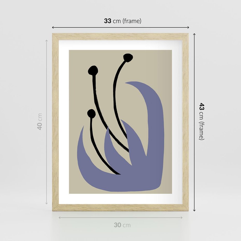 Plakat w ramie 30x40 - Bezgraniczne Przenikanie - minimalizm, boho plakat - rama drewno