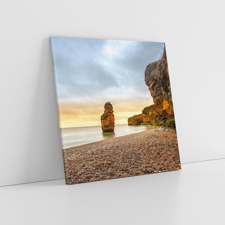 Obraz na płótnie 70x70 - Plaża Morza z Skałami - plaża, morze