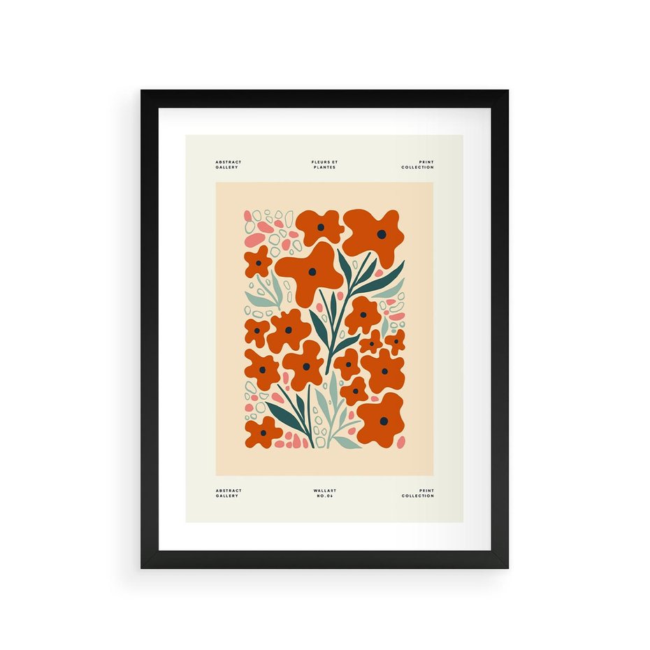 Plakat w ramie 30x40 - Refleksje Kolorowych Tajemnic - kwiaty, kompozycja - rama czarna