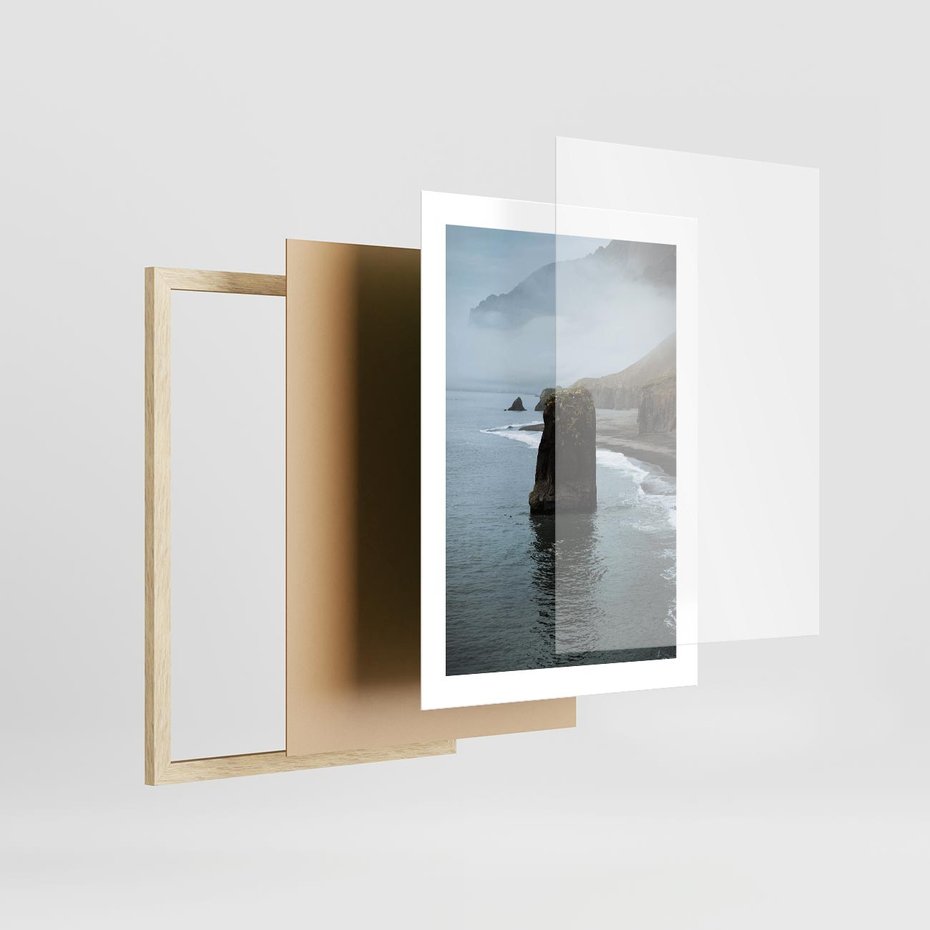 Plakat w ramie 30x40 - Mistyczna Aura - morze, mgła - rama drewno