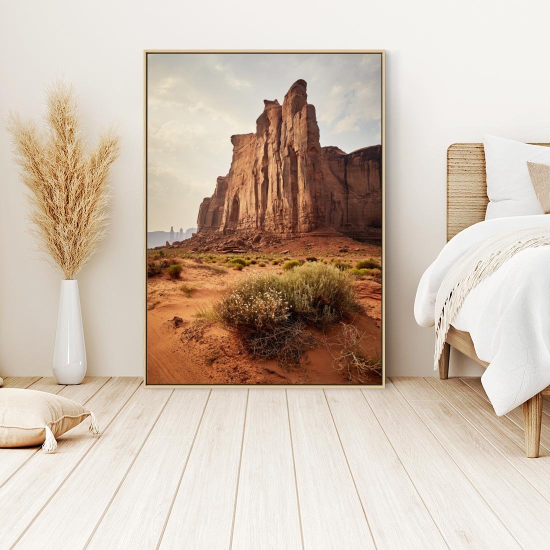Obraz w ramie 50x70 - Pejzaż pustynnego kanionu - pustynia, kanion - rama drewno