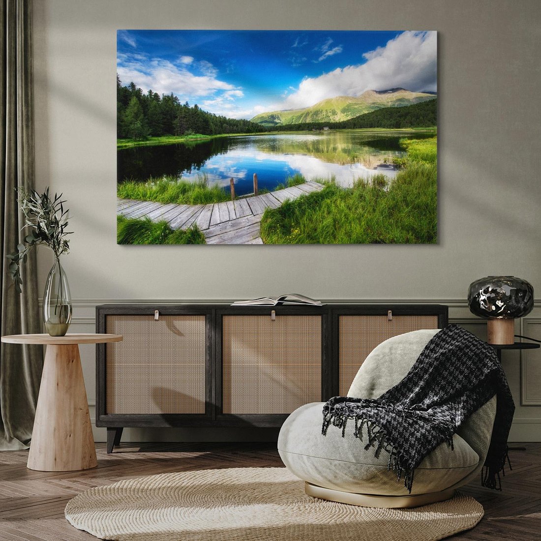 Obraz na płótnie 120x80 - Latarnia morska: Nocne niebo nad morzem - latarnia, morska