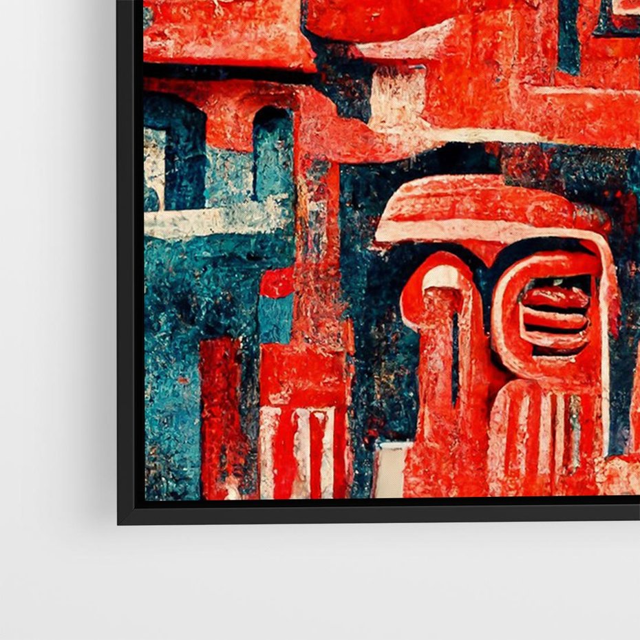 Obraz w ramie 100x70 - Mistyka Wschodnich Światów - orientalna sztuka, nawiązanie do Japonii - rama czarna