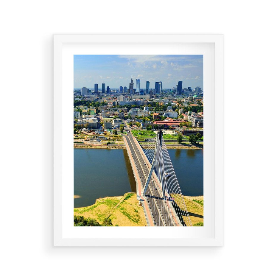 Plakat w ramie 40x50 - Most w metropolii - most, miato - rama biała