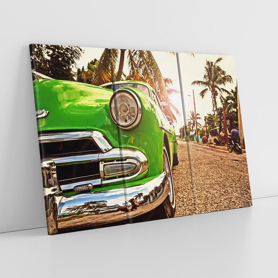 Obraz na płótnie 120x80 - Kubańska przygoda: TAXI przez Hawanę - Kuba, Hawana