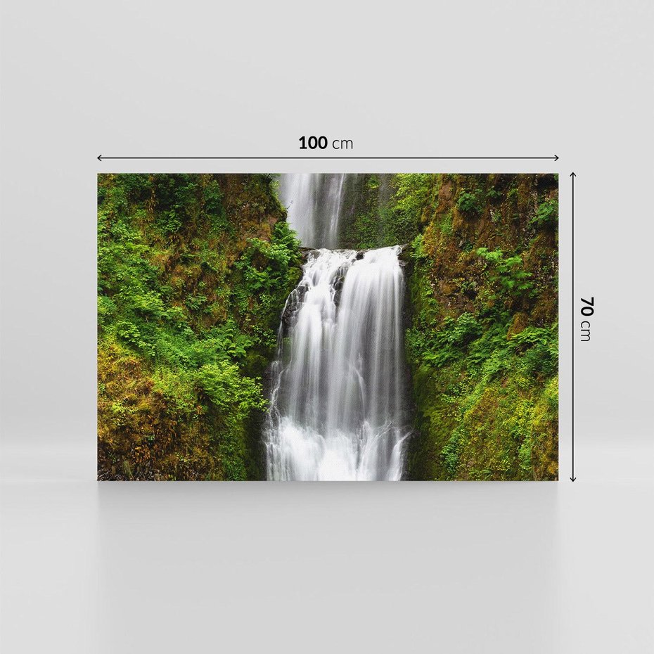 Obraz na płótnie 100x70 - Siła i Urok Natury - wodospad, las