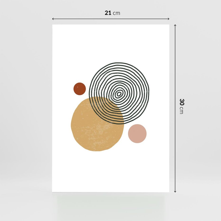 Plakat bez ramy 21x30 - Wewnętrzne Formy - koła okręgi, abstrakcyjna nowoczesna sztuka
