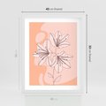 Plakat w ramie 40x50 - Kwiatowa Harmonia - minimalistyczny plakat, pudrowe kwiaty - rama biała
