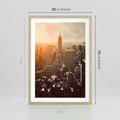 Plakat w ramie 50x70 - Nowojorska Skyline - Manhattan, Nowy Jork - rama drewno