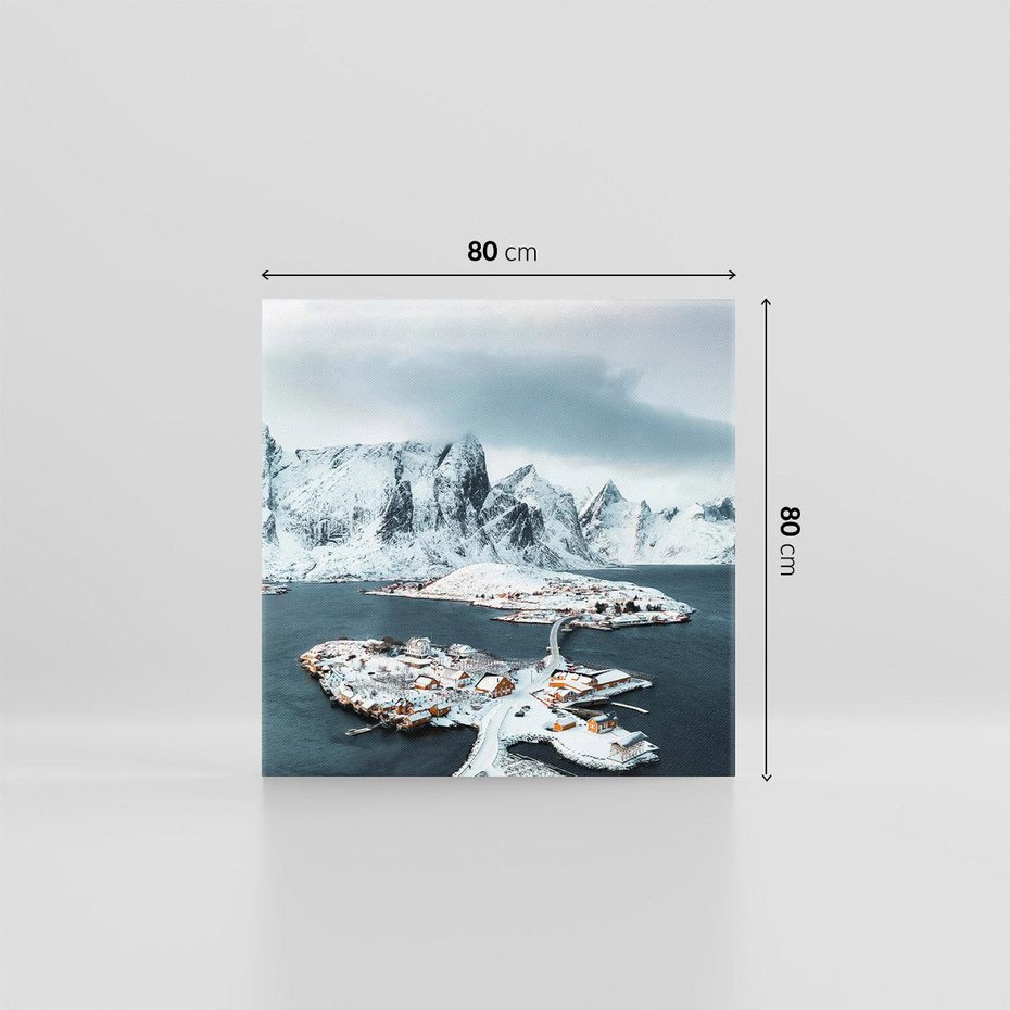 Obraz na płótnie 80x80 - Ciepło i Urok Północy - skandynawskie, domki