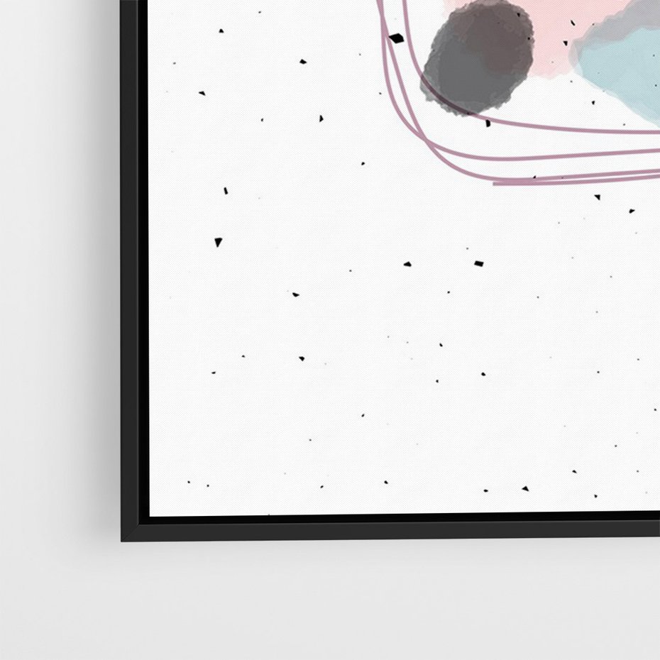 Obraz w ramie 70x100 - Migotliwa Opowieść - abstrakcyjna kompozycja, jak ręcznie malowana - rama czarna