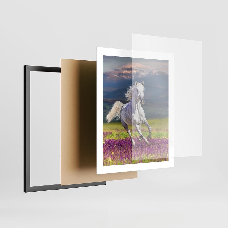 Plakat w ramie 40x50 - Koń Góry: Spotkanie z Wielką Przyrodą - koń, góry - rama czarna