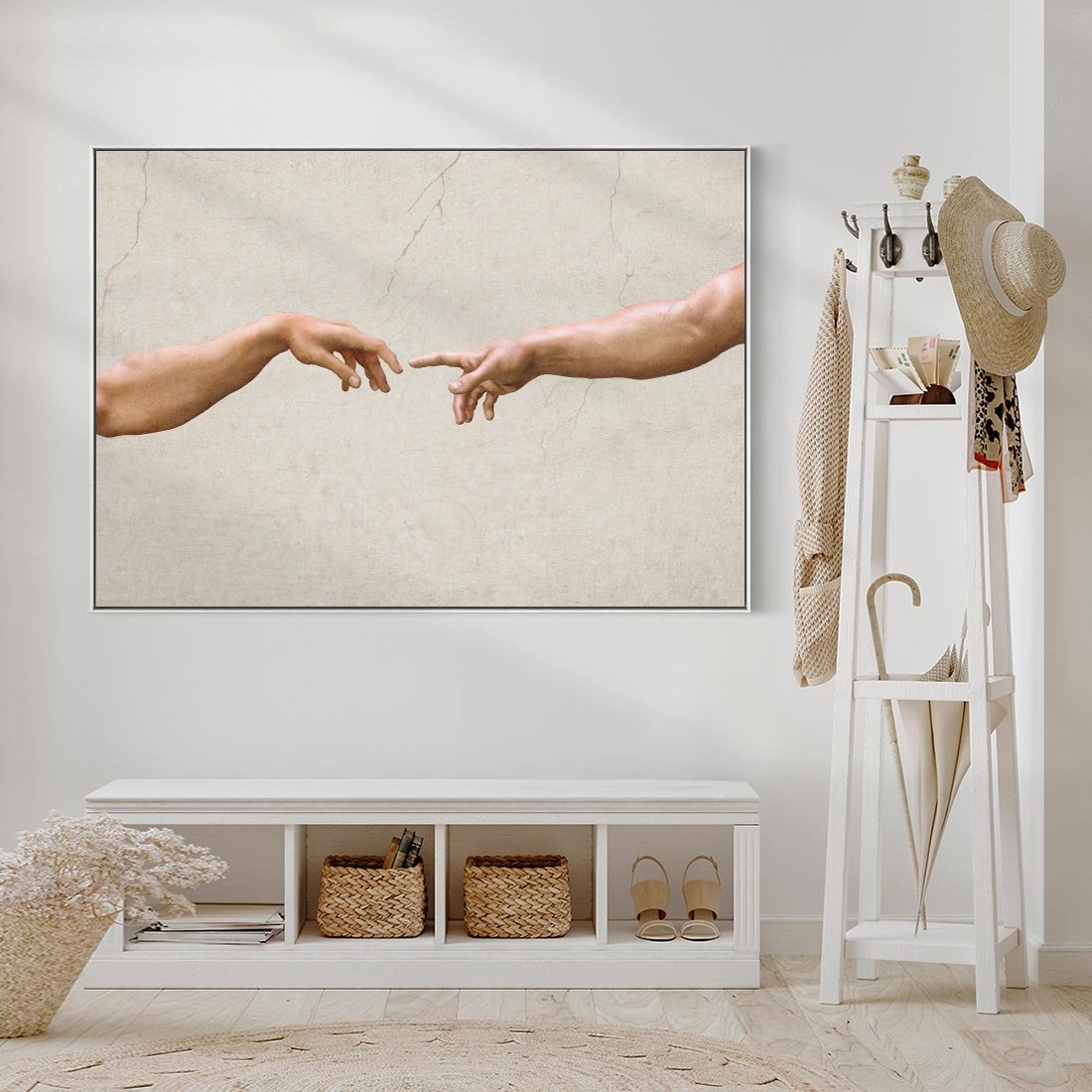 Obraz w ramie 120x80 - Antyczna Twórczość - inspiracja, Michał Anioł - rama biała