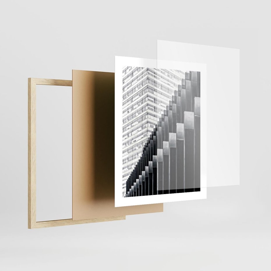 Plakat w ramie 40x50 - Architektura Stopniowa - architektura, budynki - rama drewno