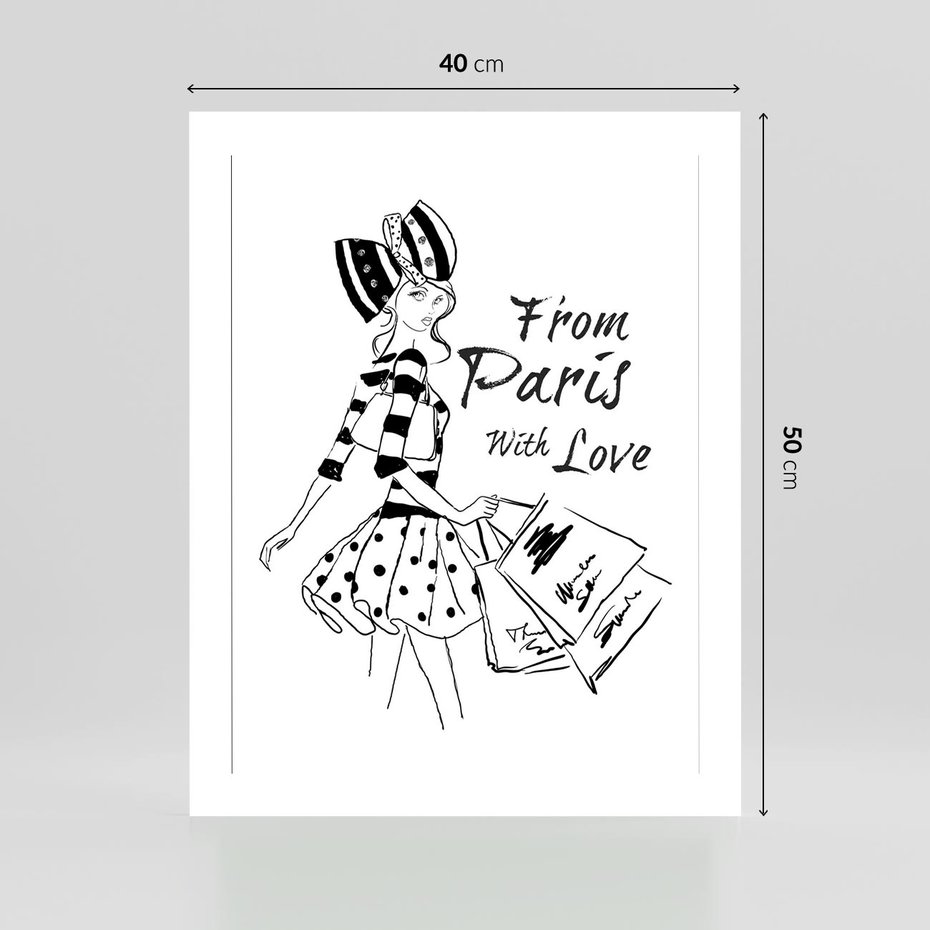 Plakat bez ramy 40x50 - Paryż - Miasto Romantycznej Grafiki - Paryż, Paris