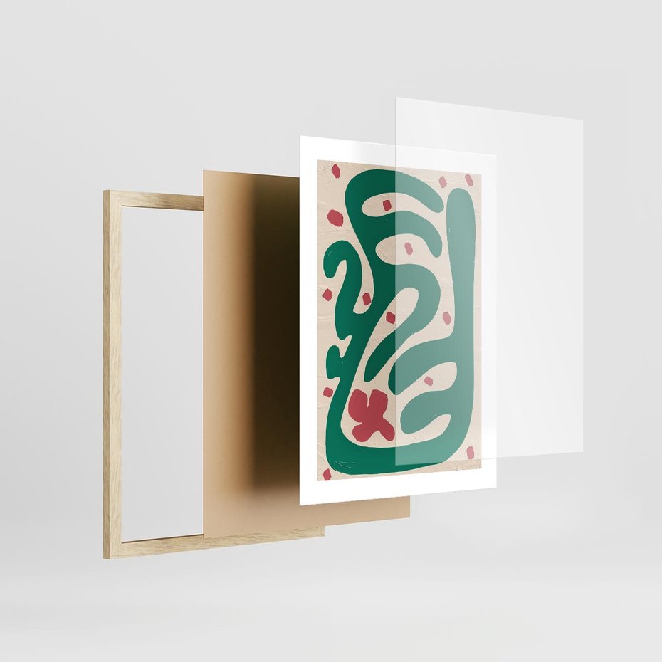 Plakat w ramie 30x40 - Boho Widoki - abstrakcyjny obraz, plakat - rama drewno