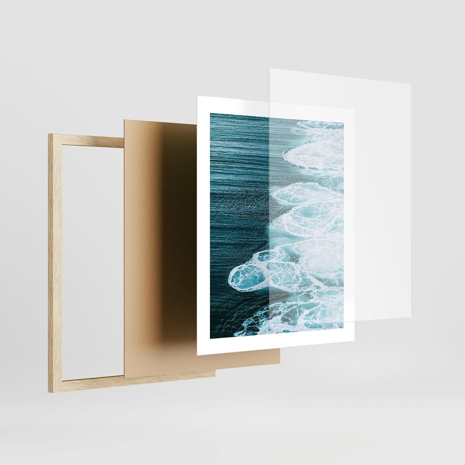 Plakat w ramie 40x50 - Morska potęga - morze, ocean - rama drewno