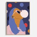 Obraz w ramie 50x70 - Odbicie Kobiety - nowoczesny plakat, styl retro - rama drewno