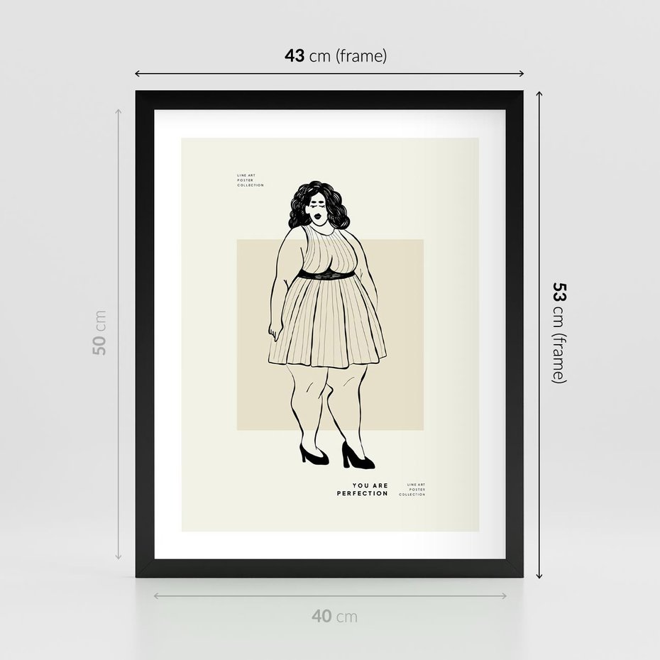 Plakat w ramie 40x50 - Ekspresja Wewnętrznych Emocji - kobieta, samoakceptacja - rama czarna