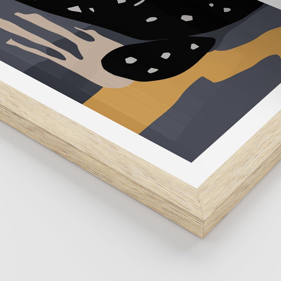 Plakat w ramie 50x70 - Formy Szarości - ciemny, mroczny plakat - rama drewno