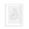 Plakat w ramie 40x50 - Bezgraniczne Przenikanie - para zakochanych, kobieta i mężczyzna - rama biała