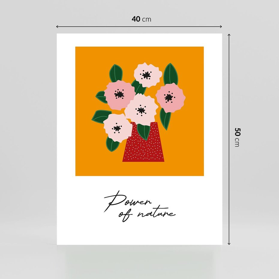 Plakat bez ramy 40x50 - Abstrakcyjna Kreska - kwiaty w wazonie, abstrakcja