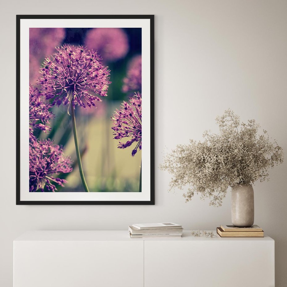 Plakat w ramie 30x40 - Kwiatowa łąka w pełnym rozkwicie - kwiaty, łąka - rama czarna