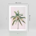 Plakat w ramie 50x70 - Błogość Tropików - palma, tropiki - rama biała