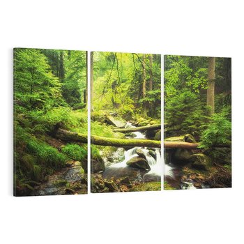 Obraz na płótnie 120x80 - Magiczny Strumień w Lesie - strumień, las