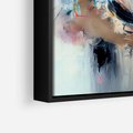 Obraz w ramie 50x50 - Kontrapunkty zatajonych uczuć - dynamiczna abstrakcja, bałagan na płótnie - rama czarna
