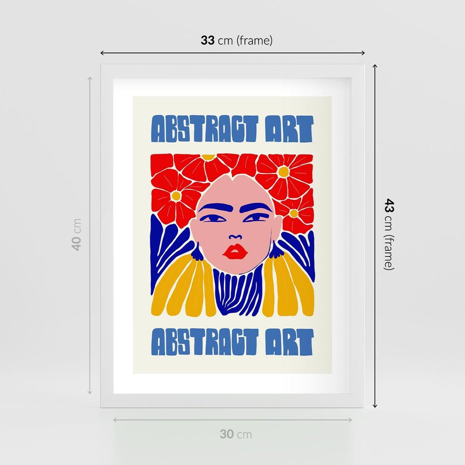 Plakat w ramie 30x40 - Przenikające Refleksje - sztuka abstrakcyjna, nowoczesny plakat - rama biała