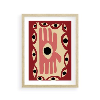 Plakat w ramie 40x50 - Migotliwe Kształty - abstrakcyjny obraz, boho styl - rama drewno