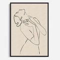 Obraz w ramie 70x100 - Bezkresny Taniec - kobieta, szkic - rama czarna
