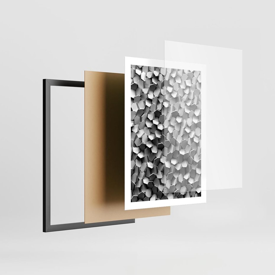 Plakat w ramie 50x70 - Odkryj głębię sztuki - graficzne, 3D - rama czarna