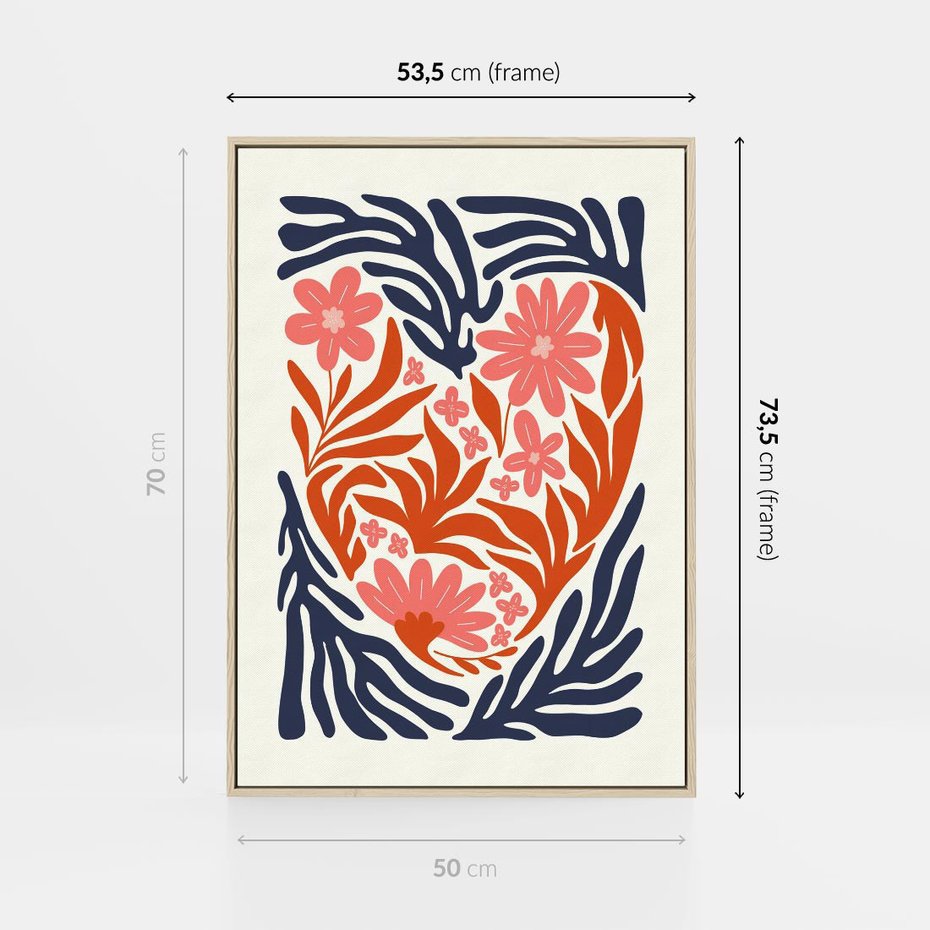 Obraz w ramie 50x70 - Kwiatami Splecione - kwiaty, nowoczesny plakat - rama drewno