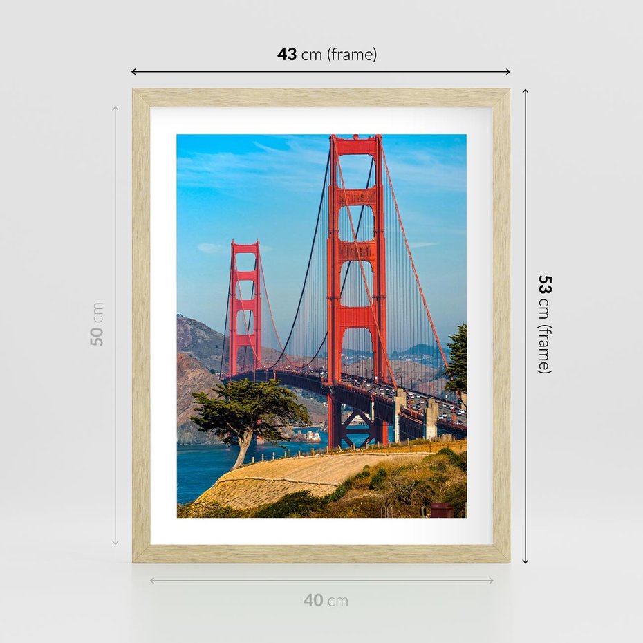 Plakat w ramie 40x50 - W krainie amerykańskich mostów - most, USA - rama drewno
