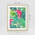 Plakat w ramie 40x50 - Egzotyczna Przygoda - tropikalne, liście - rama drewno