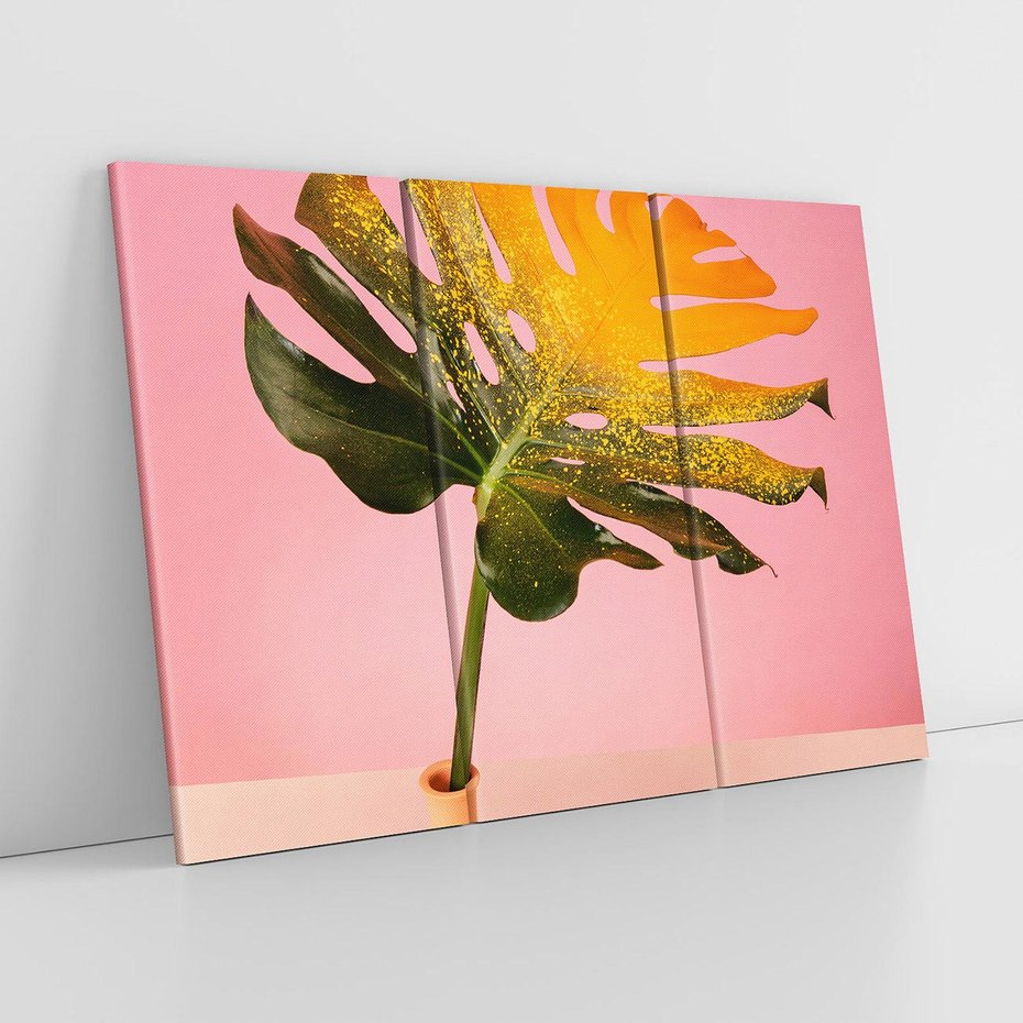 Obraz na płótnie 120x80 - Egzotyczna monstera - monstera, liść