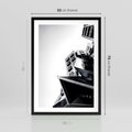 Plakat w ramie 50x70 - Czarno-Biały Świat - architeltura, surowość - rama czarna