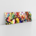Obraz na płótnie 90x30 - Szalejące ognie kolorów - abstrakcja, farby olejne