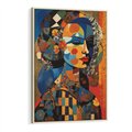 Obraz w ramie 50x70 - Impresje Cichego Szeptu - abstrakcyjny obraz, portret kobiety - rama drewno