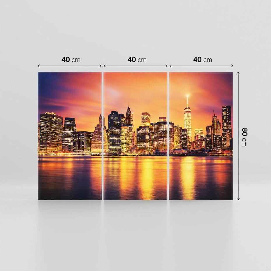 Obraz na płótnie 120x80 - Zachód słońca w Nowym Jorku - Nowy Jork, zachód